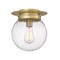 Z-Lite Calhoun Flush Mount, 1-Light, 9 In.W x 10.5 In.H, Heritage Brass/Clear Seedy 7506F9-HBR - alternate 1